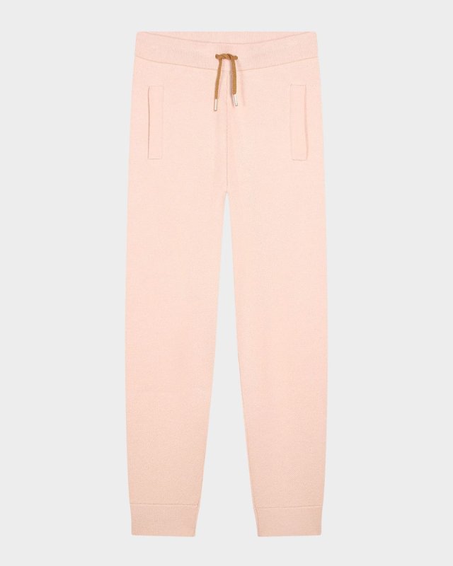 Girl's Striped Trim Knit Trousers, Size